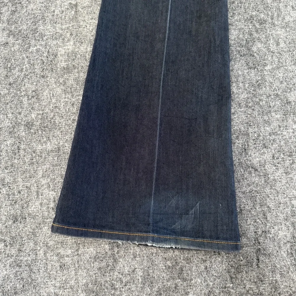 Lucky Brand Women's Size 4/27 Blue Dark Wash Charlie Flare Jeans USA Distressed - Picture 8 of 12